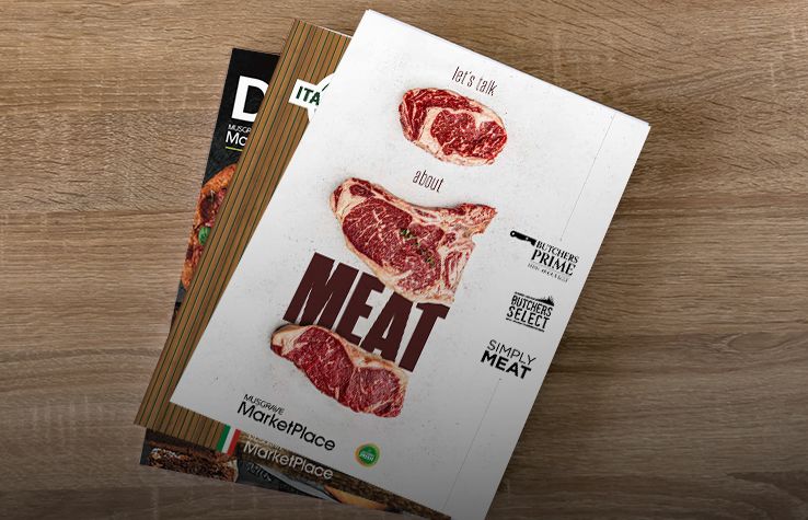 Fan of three foodservice brochures